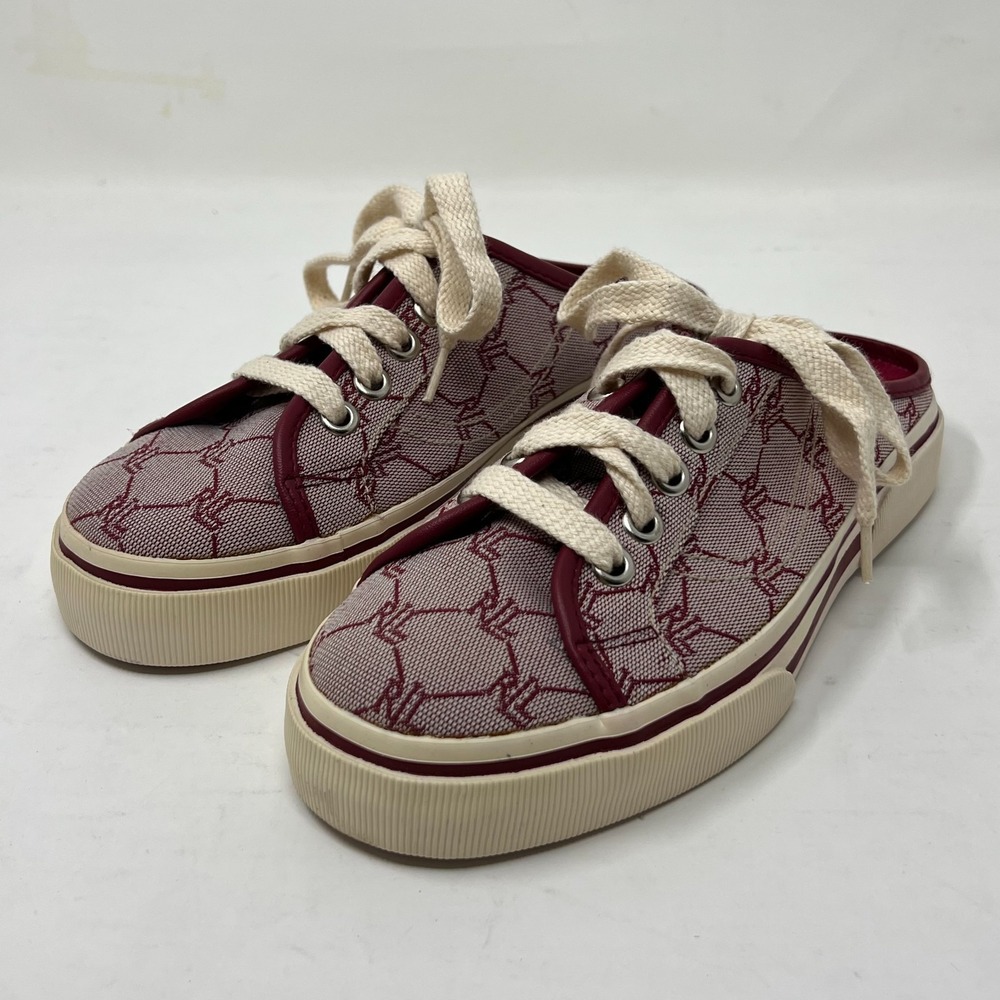 Ralph Lauren Cissy Red Signature Fabric Mule‎ Sneaker Women's Size 7B VTG NEW